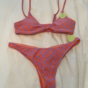 Forever 21 - pink and purple checkered bikini set